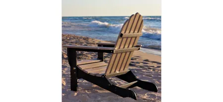 Icon Adirondack Chair in "Black/Weathered Wood" by DUROGREEN OUTDOOR