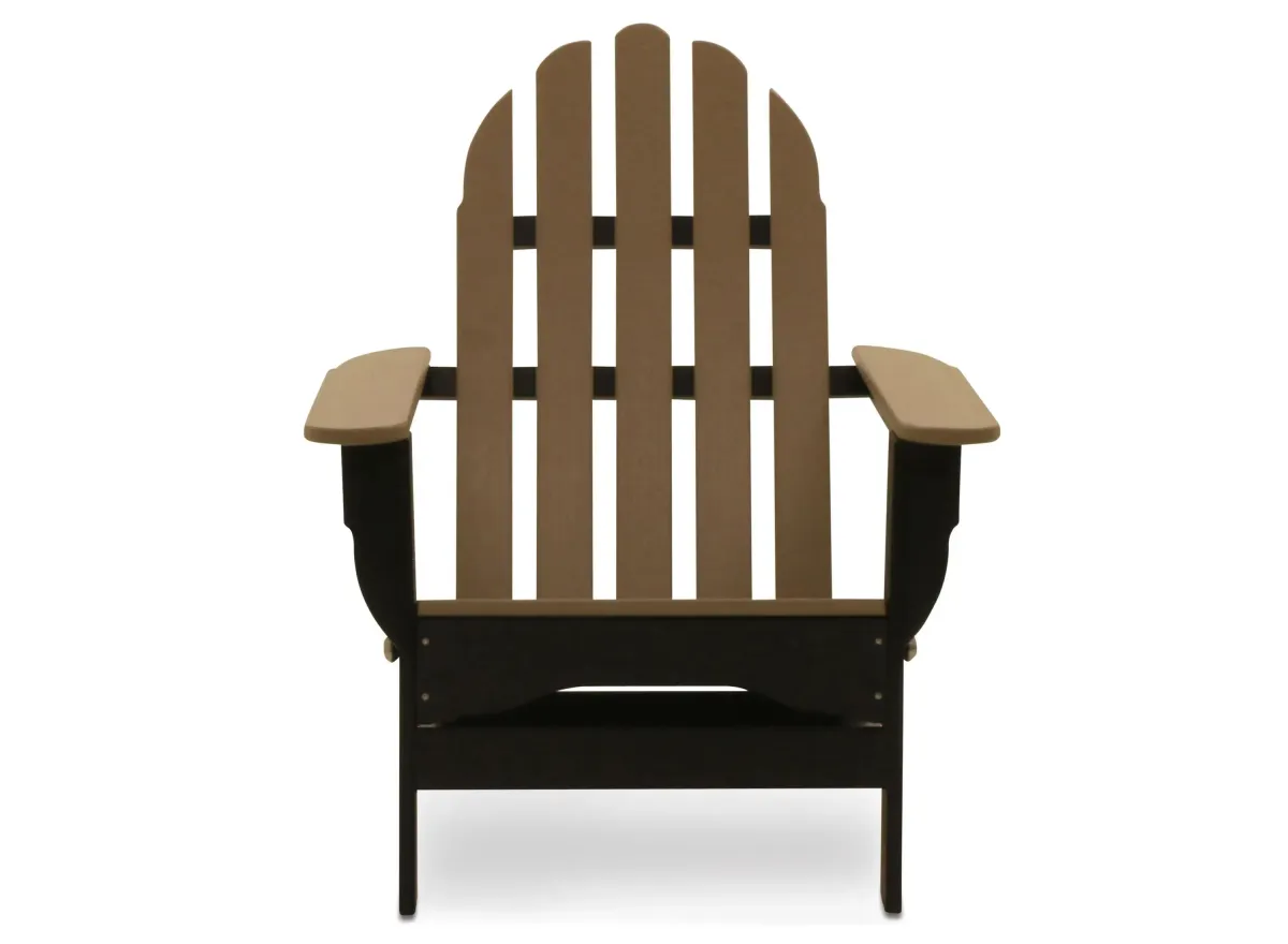 Icon Adirondack Chair in "Black/Weathered Wood" by DUROGREEN OUTDOOR