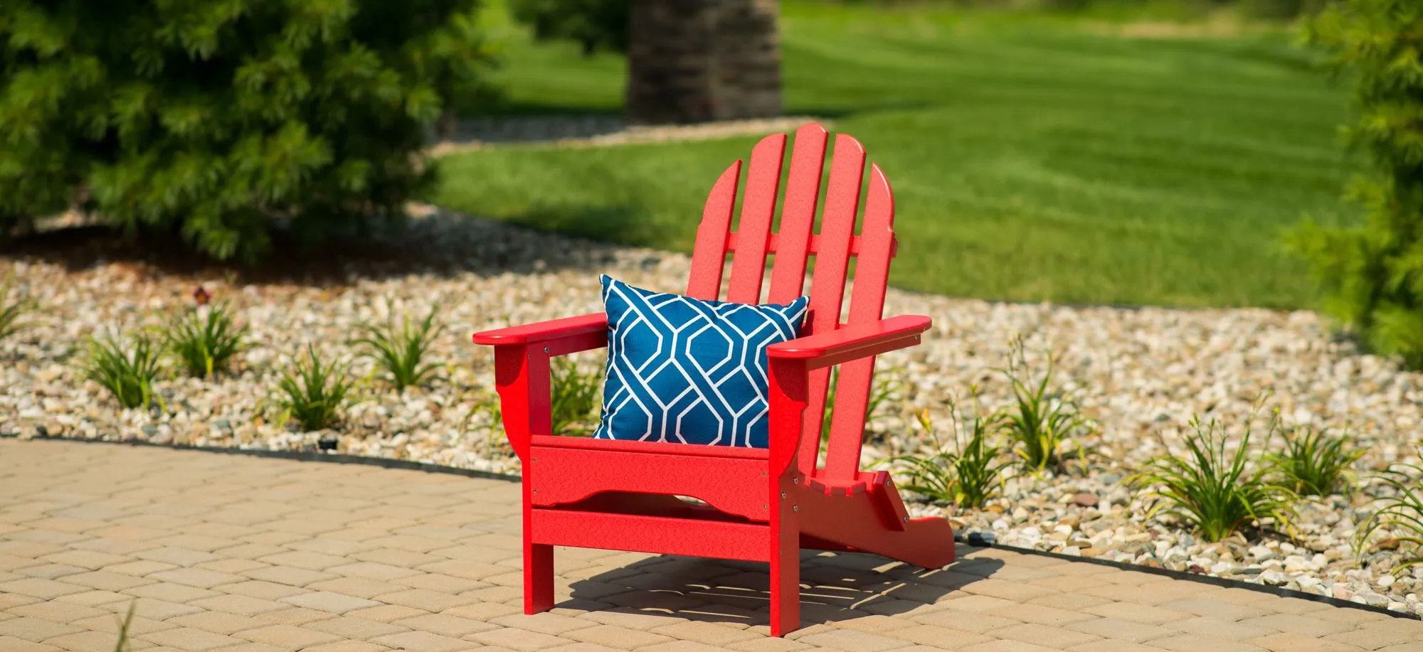 Icon Static Adirondack Chair in "Bright Red" by DUROGREEN OUTDOOR