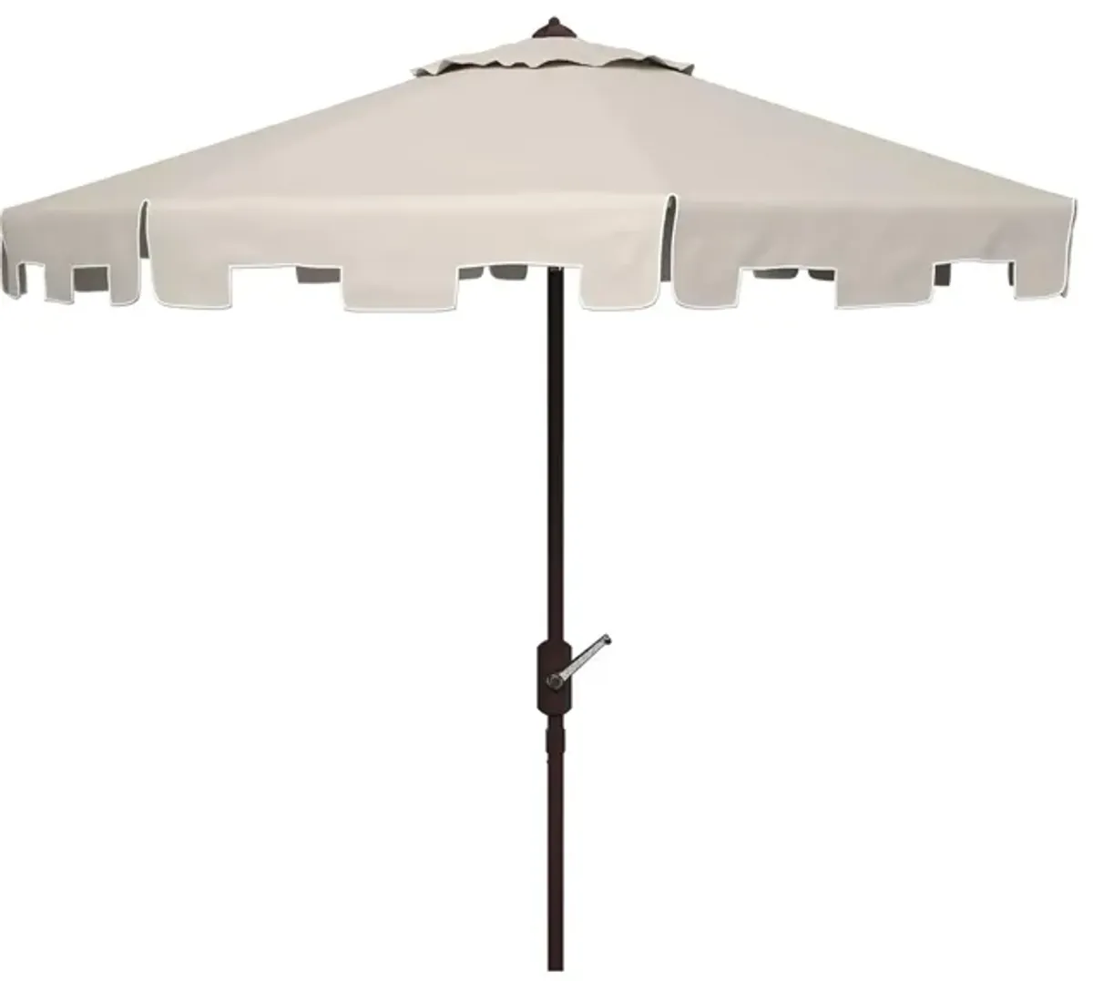 Burton 11 ft Rnd Market Umbrella in Gray / Beige by Safavieh