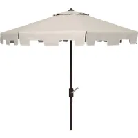 Burton 11 ft Rnd Market Umbrella in Beige by Safavieh