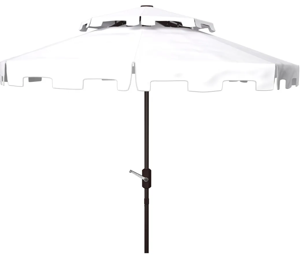 Burton 9 ft Double Top Market Umbrella in White by Safavieh