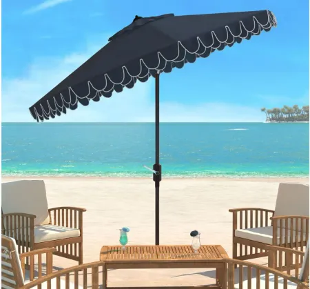 Chandler UV Resistant 9 ft Auto Tilt Umbrella in Teak / Beige by Safavieh
