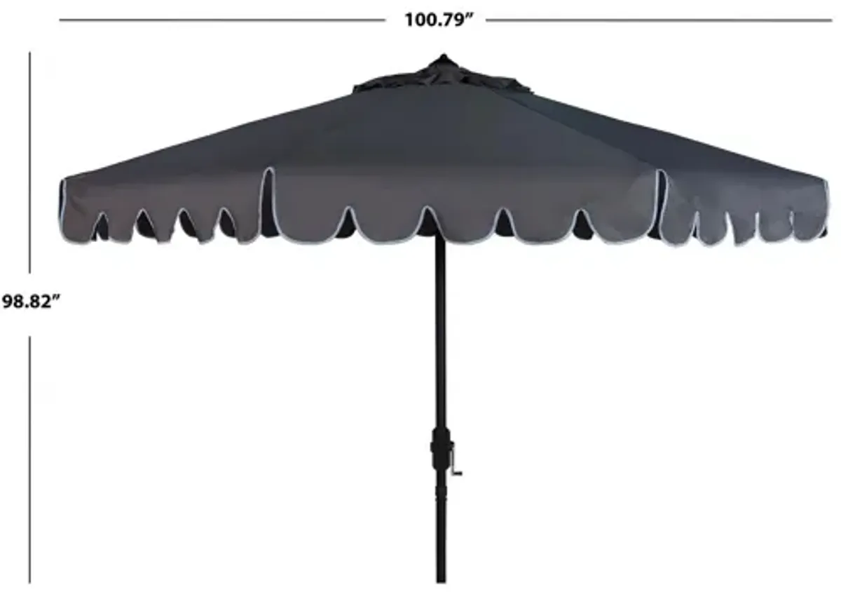 Doreen Single Scallop 9 ft Crank Outdoor Push Button Tilt Umbrella