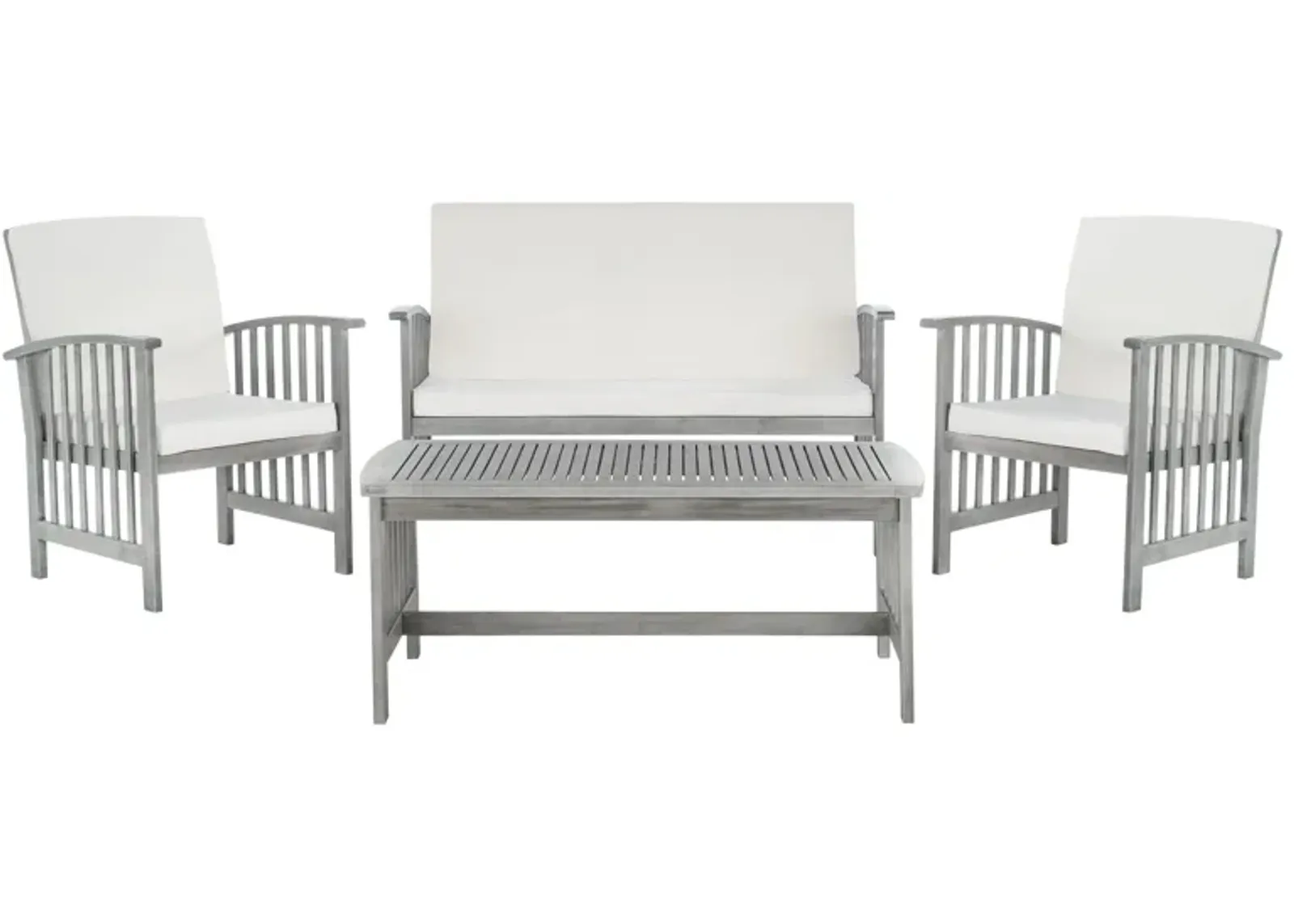 Minidoka 4-pc. Patio Set in Dark Slate Gray / Beige by Safavieh