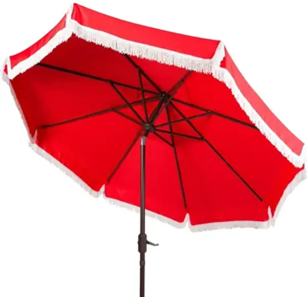 Murphy Fringe 9 ft Crank Outdoor Push Button Tilt Umbrella