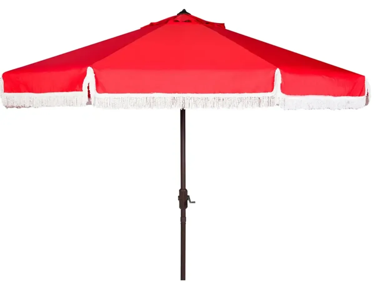 Murphy Fringe 9 ft Crank Outdoor Push Button Tilt Umbrella