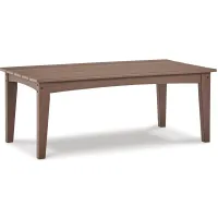 Emmeline Outdoor Coffee Table in Brown by Ashley Furniture