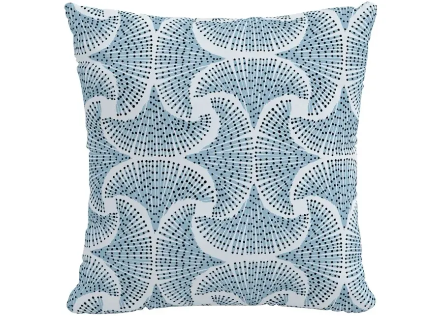 20" Outdoor Sea Fan Pillow in Sea Fan Blue by Skyline