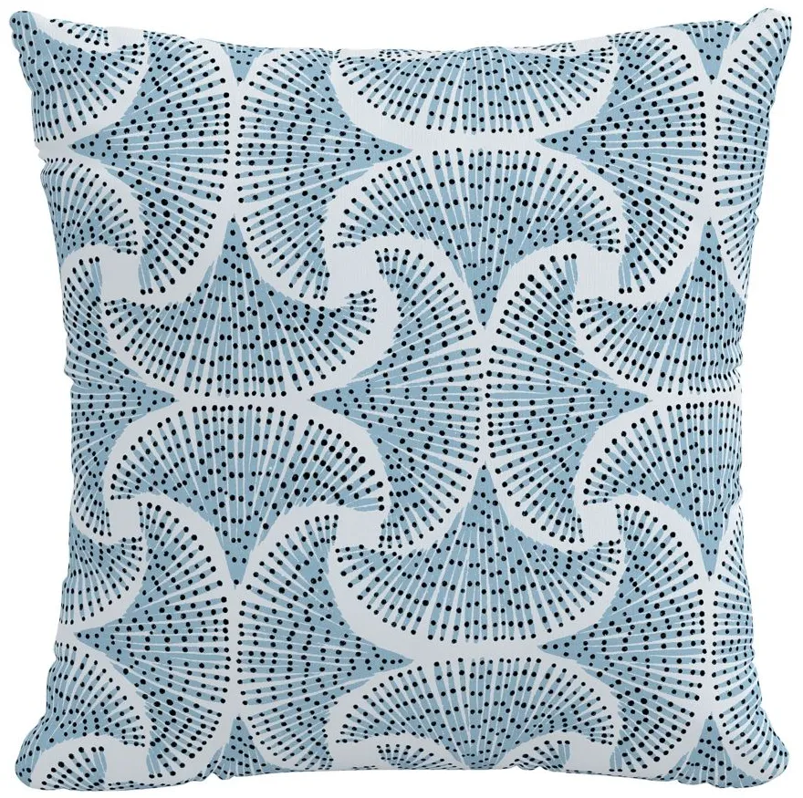 20" Outdoor Sea Fan Pillow in Sea Fan Blue by Skyline