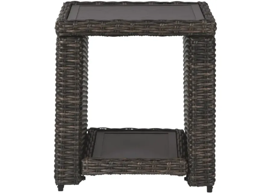 Grasson Lane Outdoor End Table in Brown by Ashley Furniture