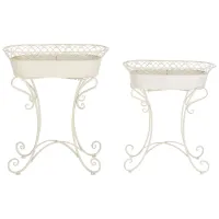 Daire Outdoor Planters in Pearl White by Safavieh