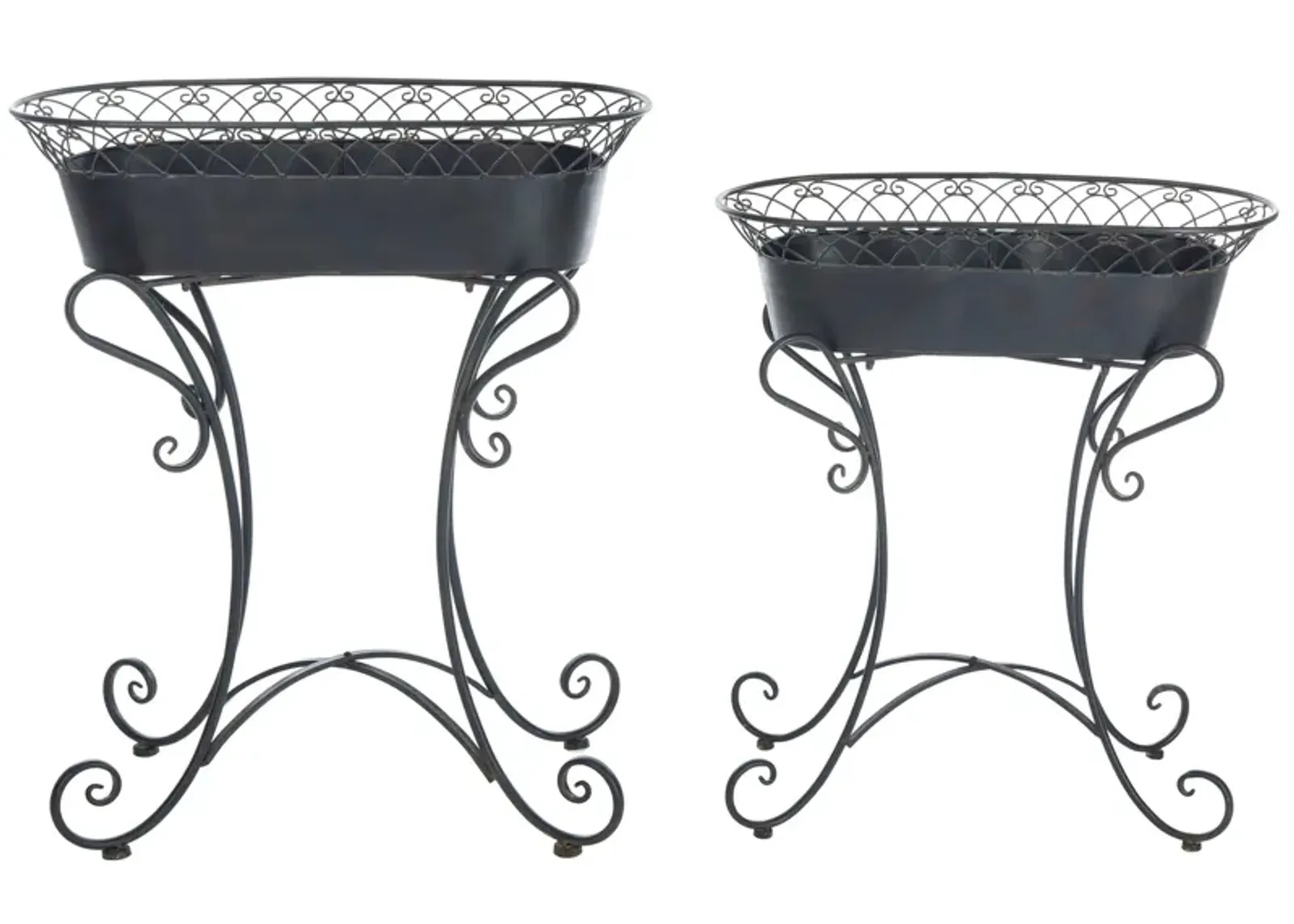 Daire Outdoor Planters in Black Rust by Safavieh