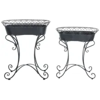 Daire Outdoor Planters in Black Rust by Safavieh