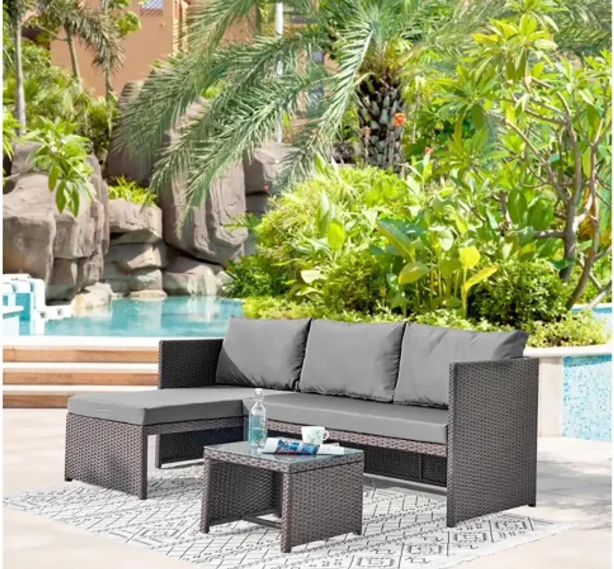 Menton 2 Pc Outdoor Patio Set