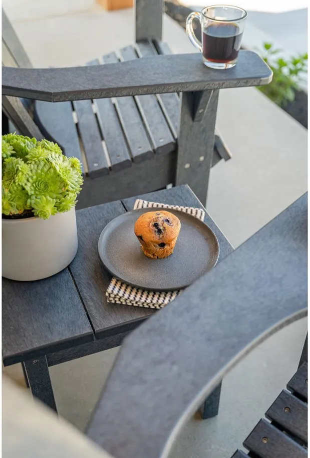 Generation Recycled Outdoor Side Table in Slate Gray by C.R. Plastic Products