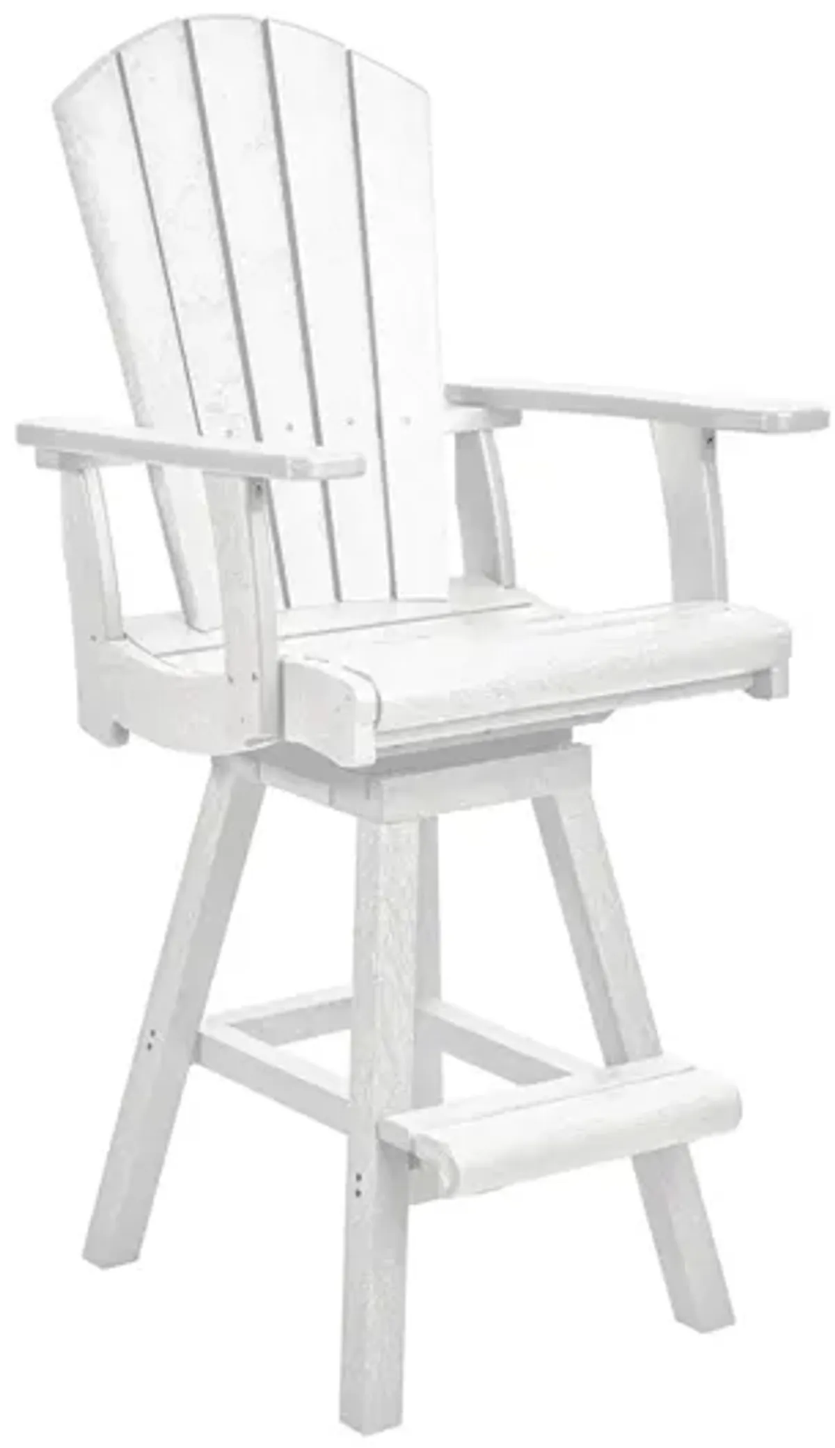 Generation Recycled Outdoor Swivel Bar Height Arm Chair in White by C.R. Plastic Products