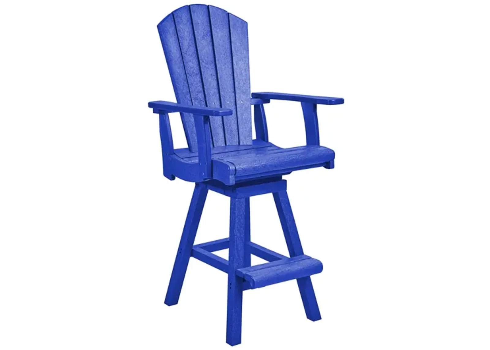 Generation Recycled Outdoor Swivel Bar Height Arm Chair in Blue by C.R. Plastic Products