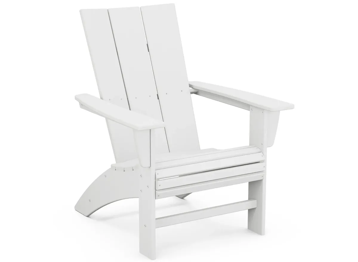 Modern Curveback Adirondack Chair in White by Polywood