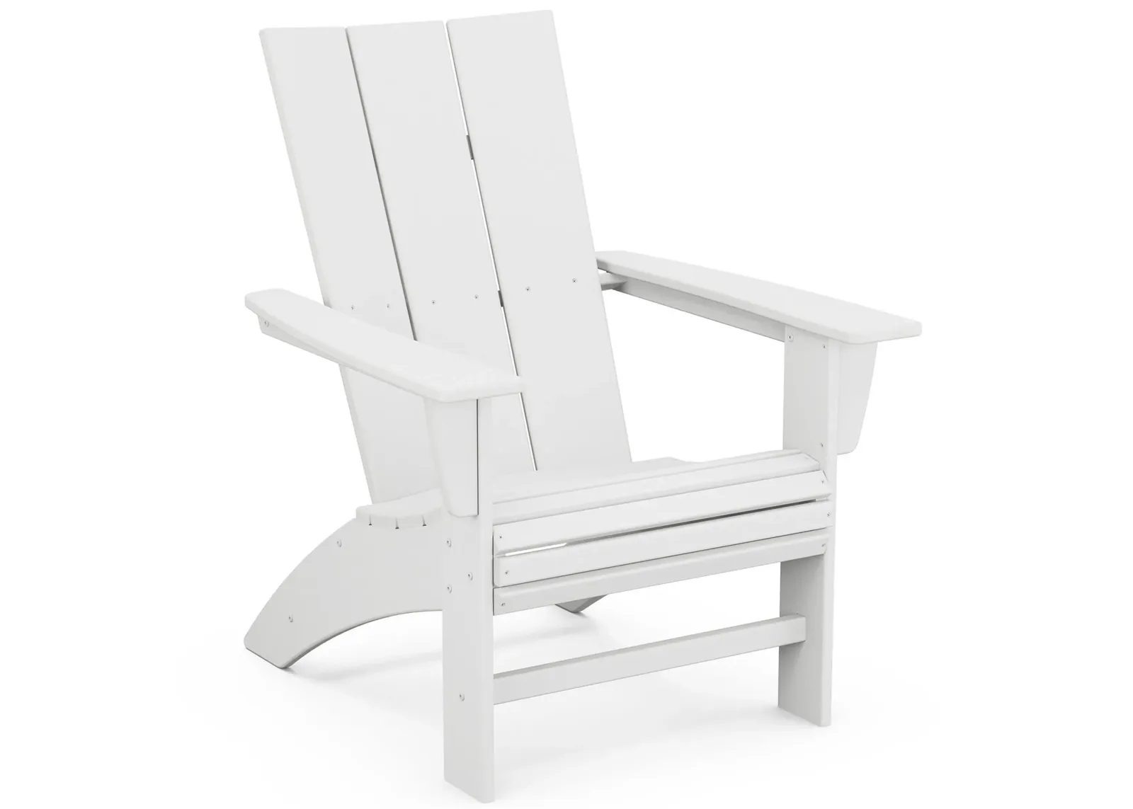 Modern Curveback Adirondack Chair in White by Polywood