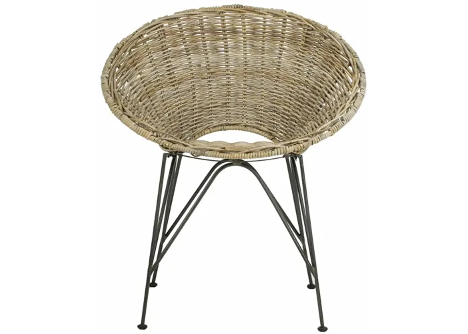 Sierra Rattan Accent Chair in Grey Wash / Dark Steel by Safavieh