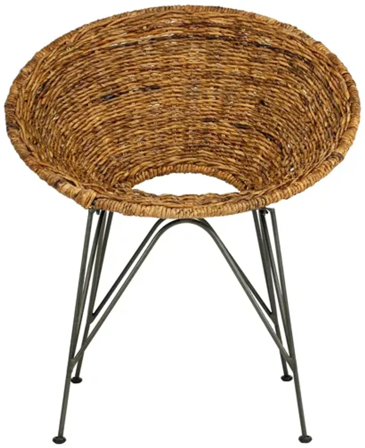 Sierra Rattan Accent Chair in Natural / Dark Steel by Safavieh