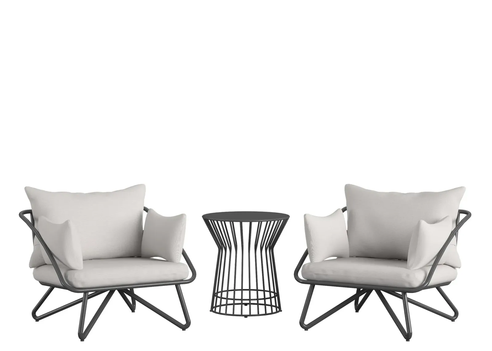 Novogratz Poolside Gossip Outdoor Teddi Conversation Set in Charcoal by DOREL HOME FURNISHINGS