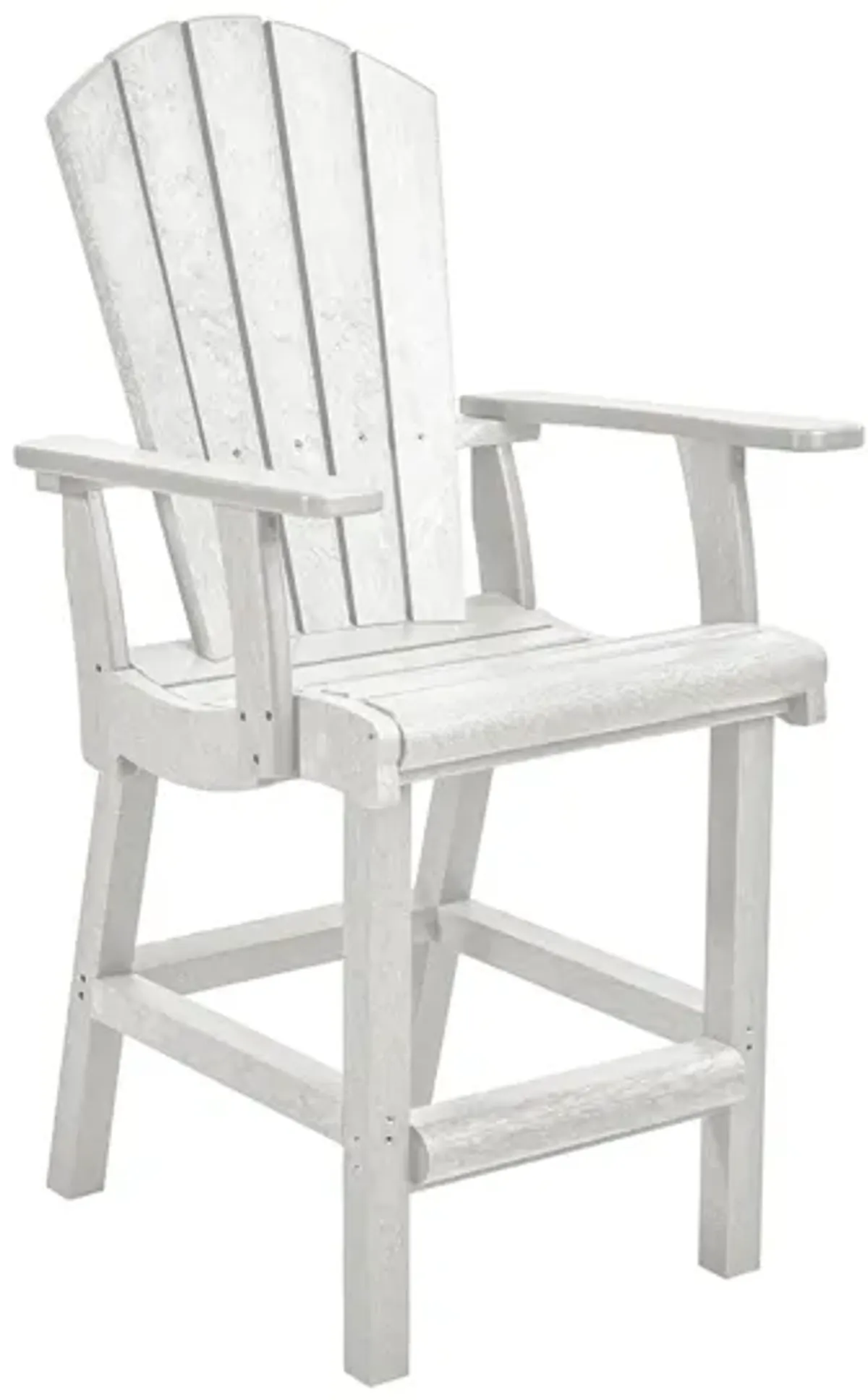 Generation Recycled Outdoor Counter Height Arm Chair in White by C.R. Plastic Products