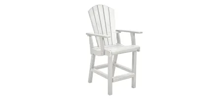 Generation Recycled Outdoor Counter Height Arm Chair in White by C.R. Plastic Products
