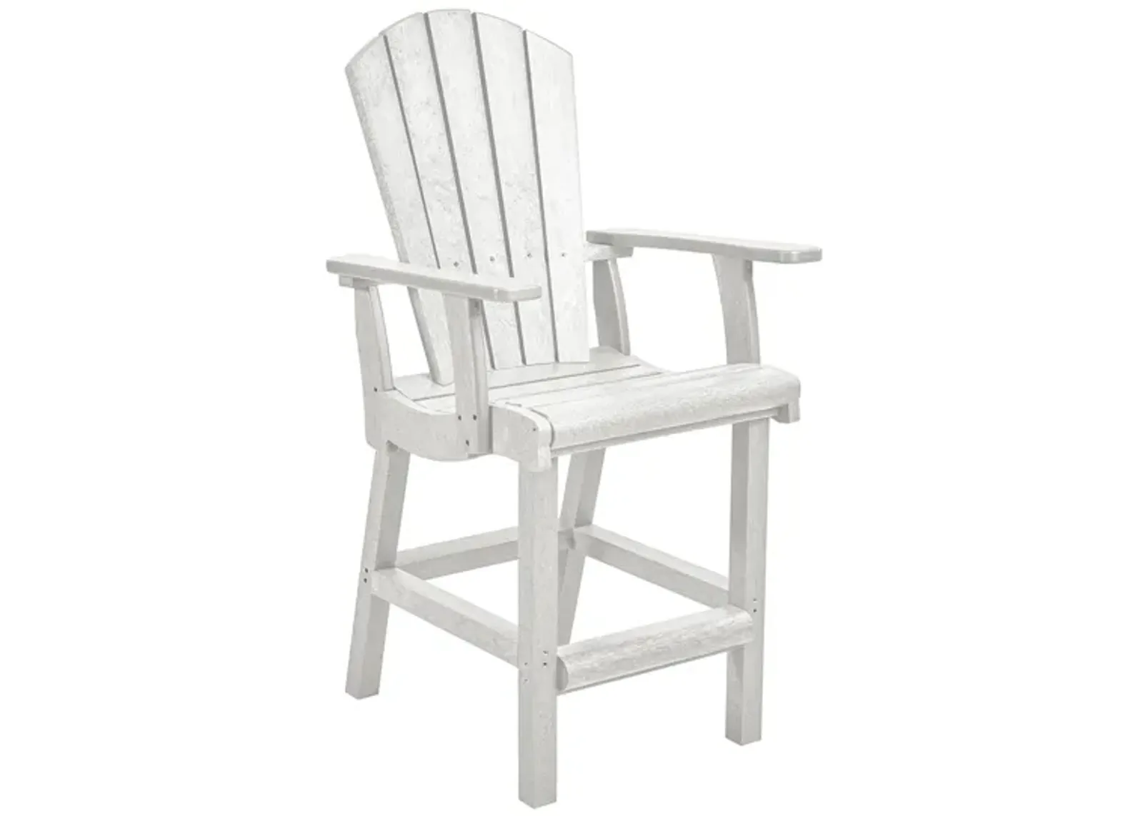 Generation Recycled Outdoor Counter Height Arm Chair in White by C.R. Plastic Products