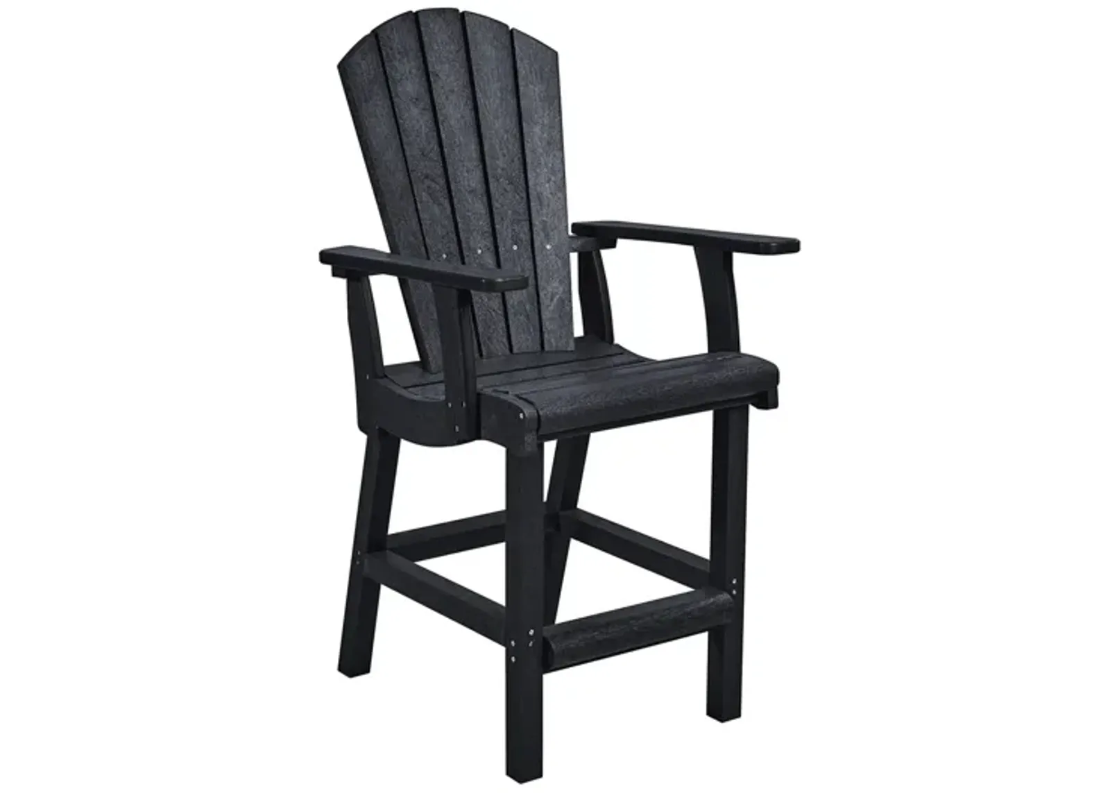 Generation Recycled Outdoor Counter Height Arm Chair in Black by C.R. Plastic Products