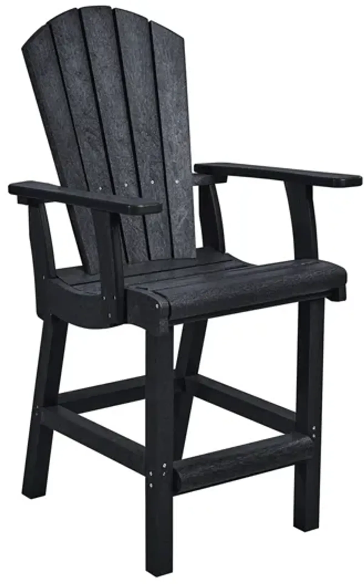 Generation Recycled Outdoor Counter Height Arm Chair in Black by C.R. Plastic Products