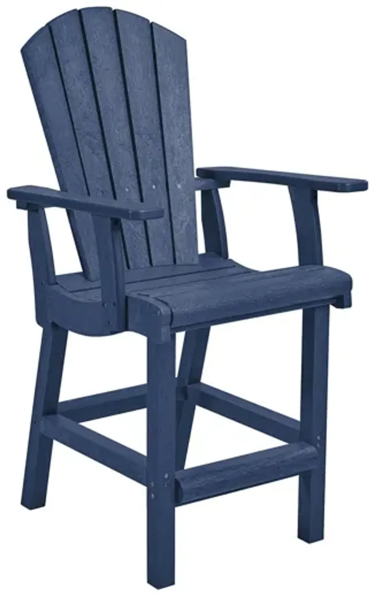 Generation Recycled Outdoor Counter Height Arm Chair in Navy by C.R. Plastic Products