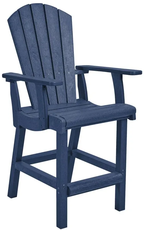 Generation Recycled Outdoor Counter Height Arm Chair in Navy by C.R. Plastic Products