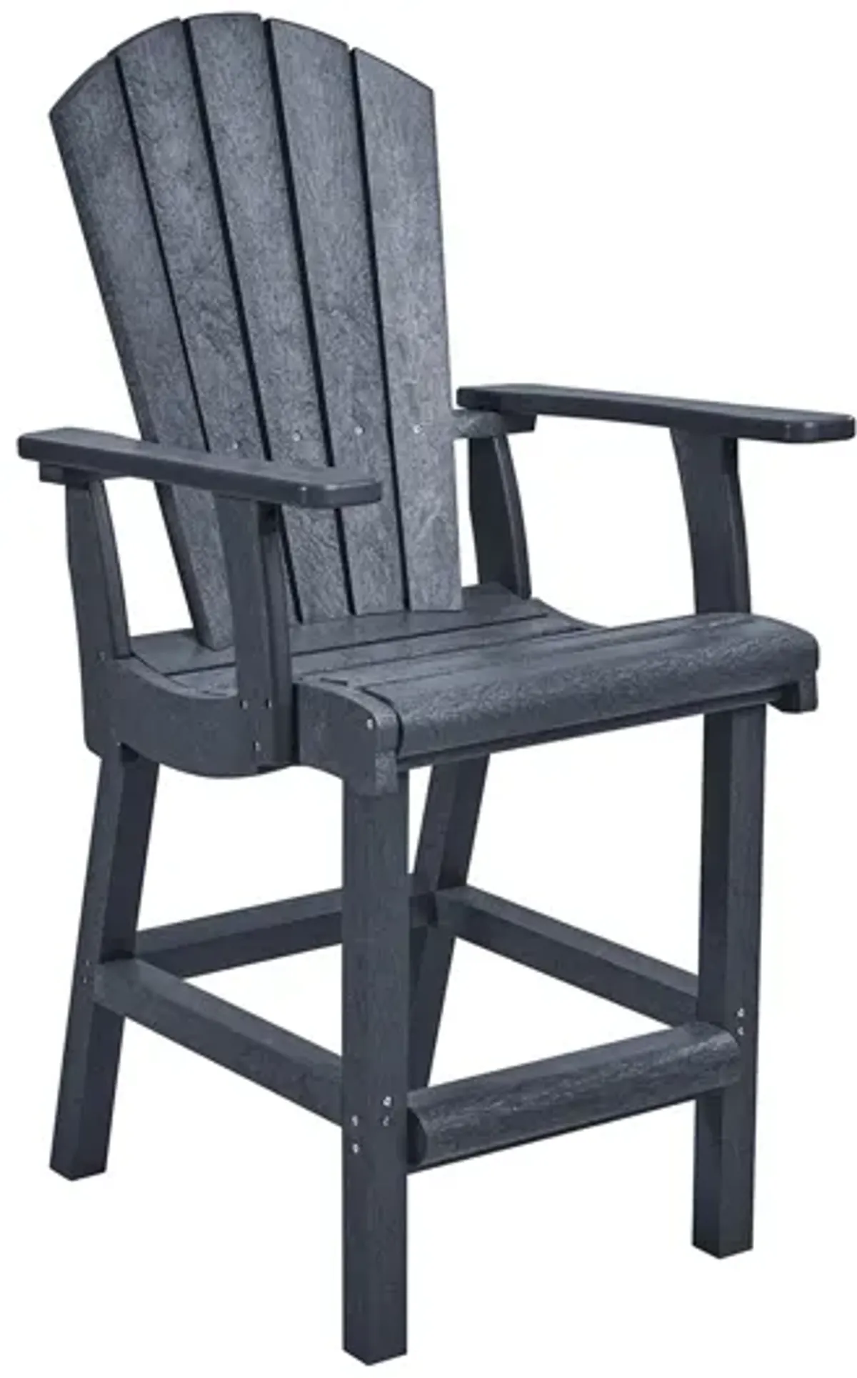 Generation Recycled Outdoor Counter Height Arm Chair in Slate Gray by C.R. Plastic Products