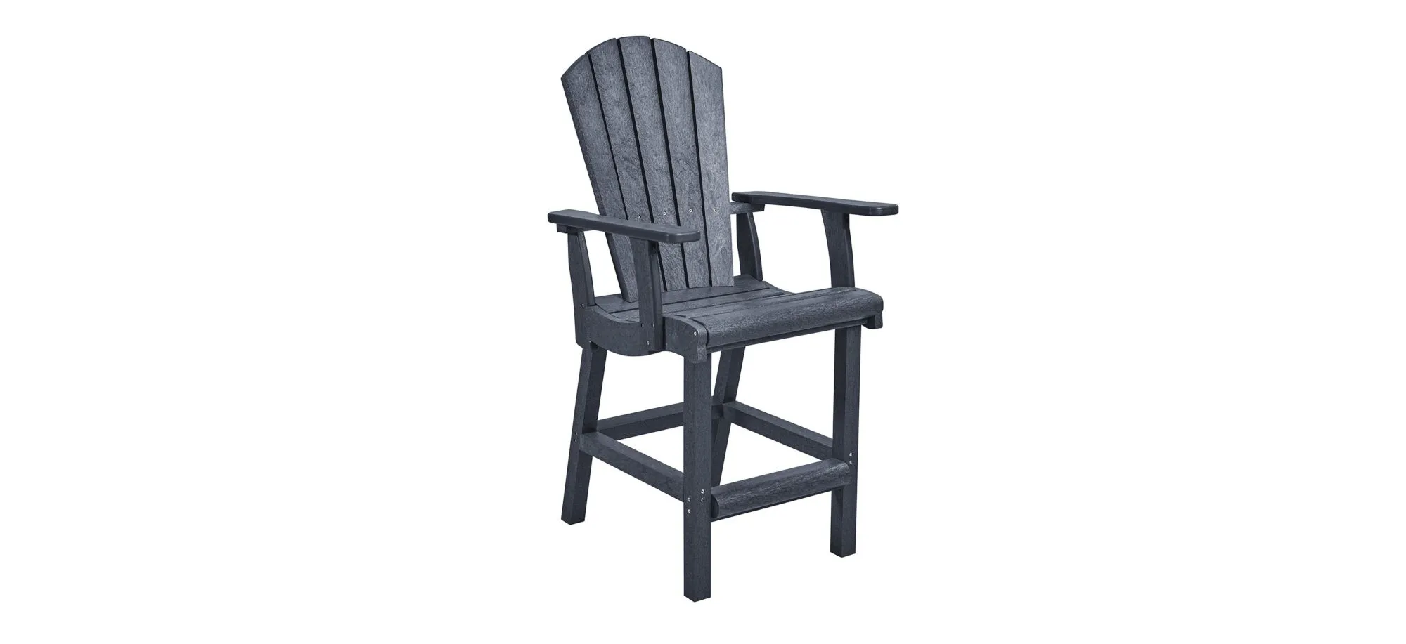 Generation Recycled Outdoor Counter Height Arm Chair in Slate Gray by C.R. Plastic Products