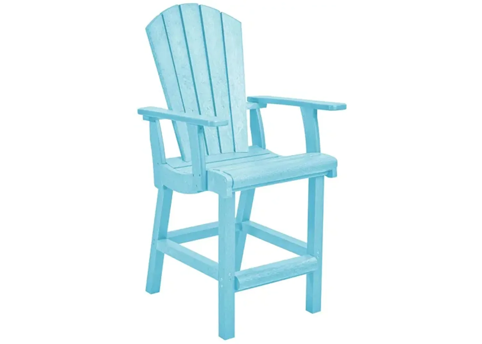 Generation Recycled Outdoor Counter Height Arm Chair in Aqua by C.R. Plastic Products