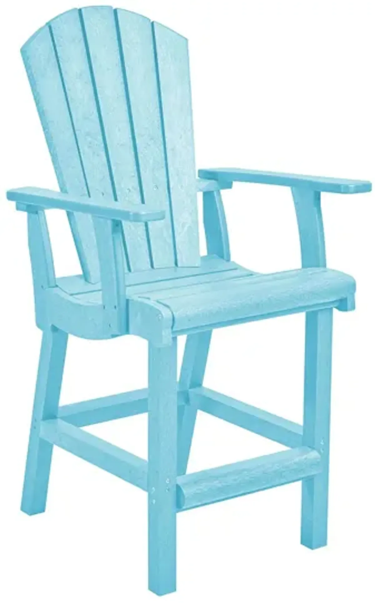 Generation Recycled Outdoor Counter Height Arm Chair in Aqua by C.R. Plastic Products