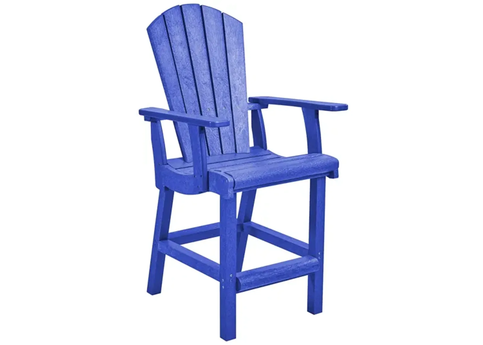 Generation Recycled Outdoor Counter Height Arm Chair in Blue by C.R. Plastic Products