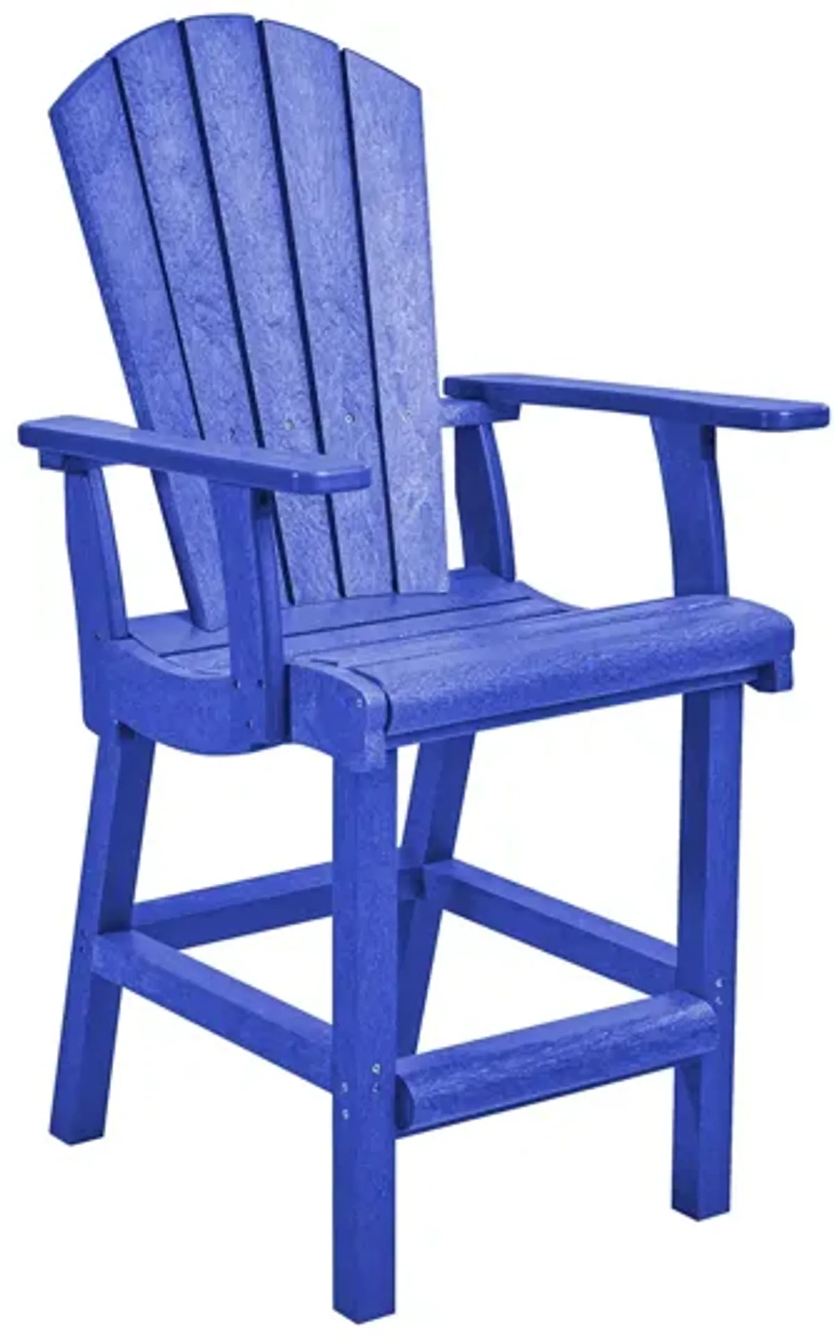 Generation Recycled Outdoor Counter Height Arm Chair in Blue by C.R. Plastic Products