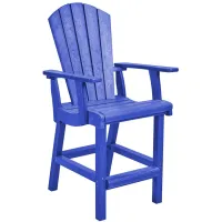 Generation Recycled Outdoor Counter Height Arm Chair in Blue by C.R. Plastic Products