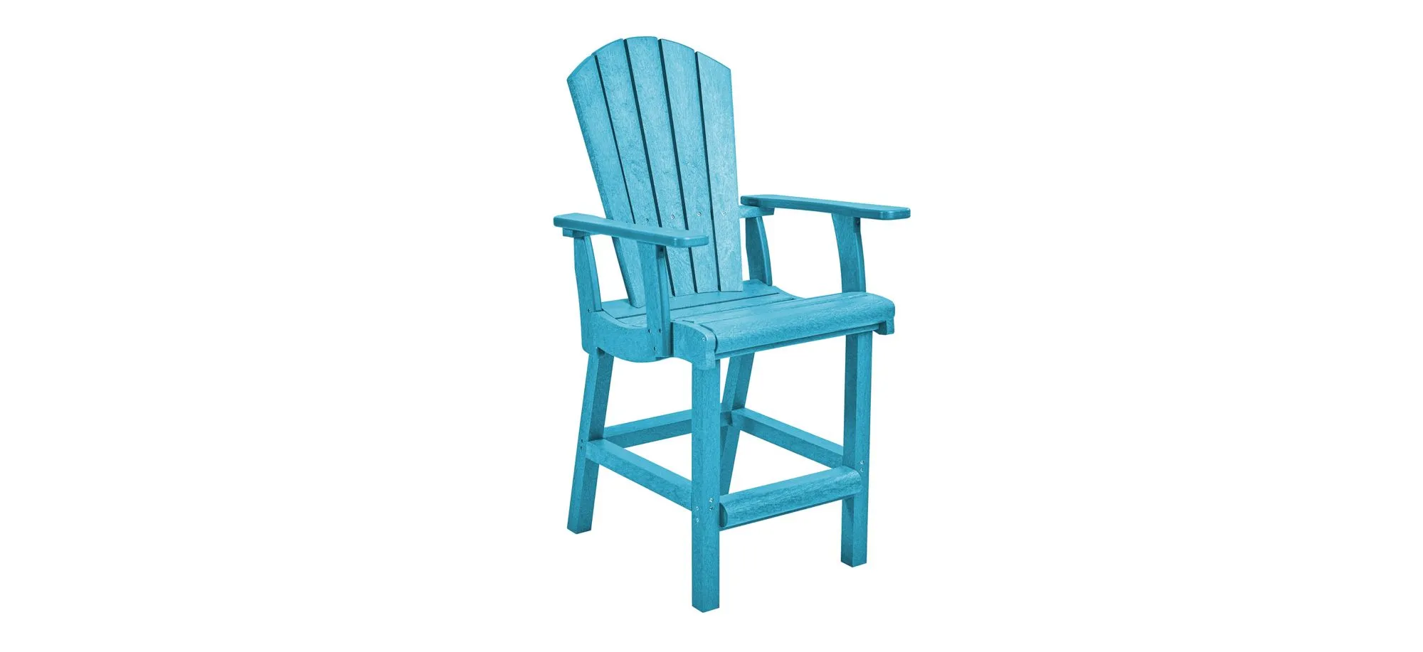 Generation Recycled Outdoor Counter Height Arm Chair in Turquoise by C.R. Plastic Products