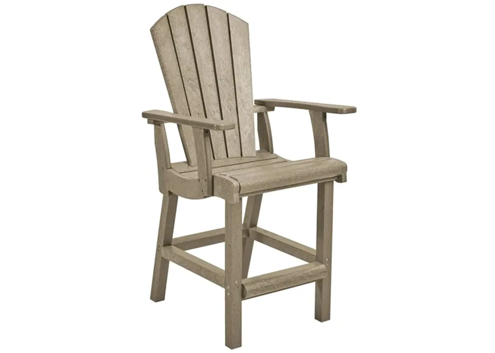 Generation Recycled Outdoor Counter Height Arm Chair in Beige by C.R. Plastic Products