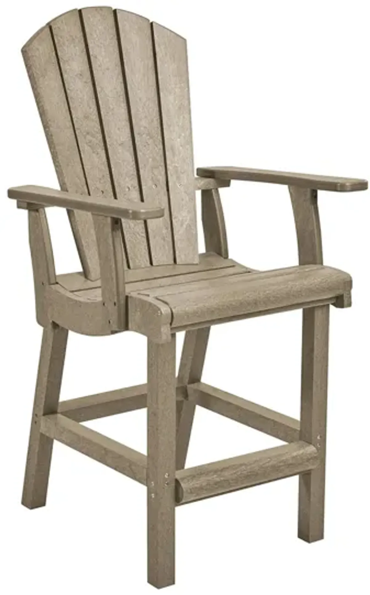 Generation Recycled Outdoor Counter Height Arm Chair in Beige by C.R. Plastic Products