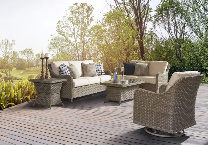 Mayfair Outdoor Loveseat in Pebble by South Sea Outdoor Living