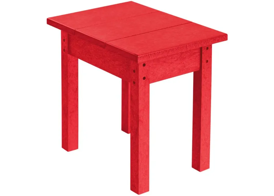 Generation Recycled Outdoor Side Table in Red by C.R. Plastic Products