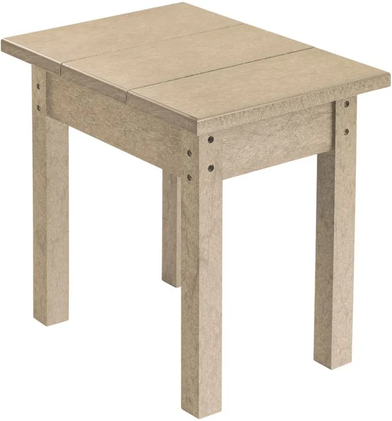 Generation Recycled Outdoor Side Table in Beige by C.R. Plastic Products