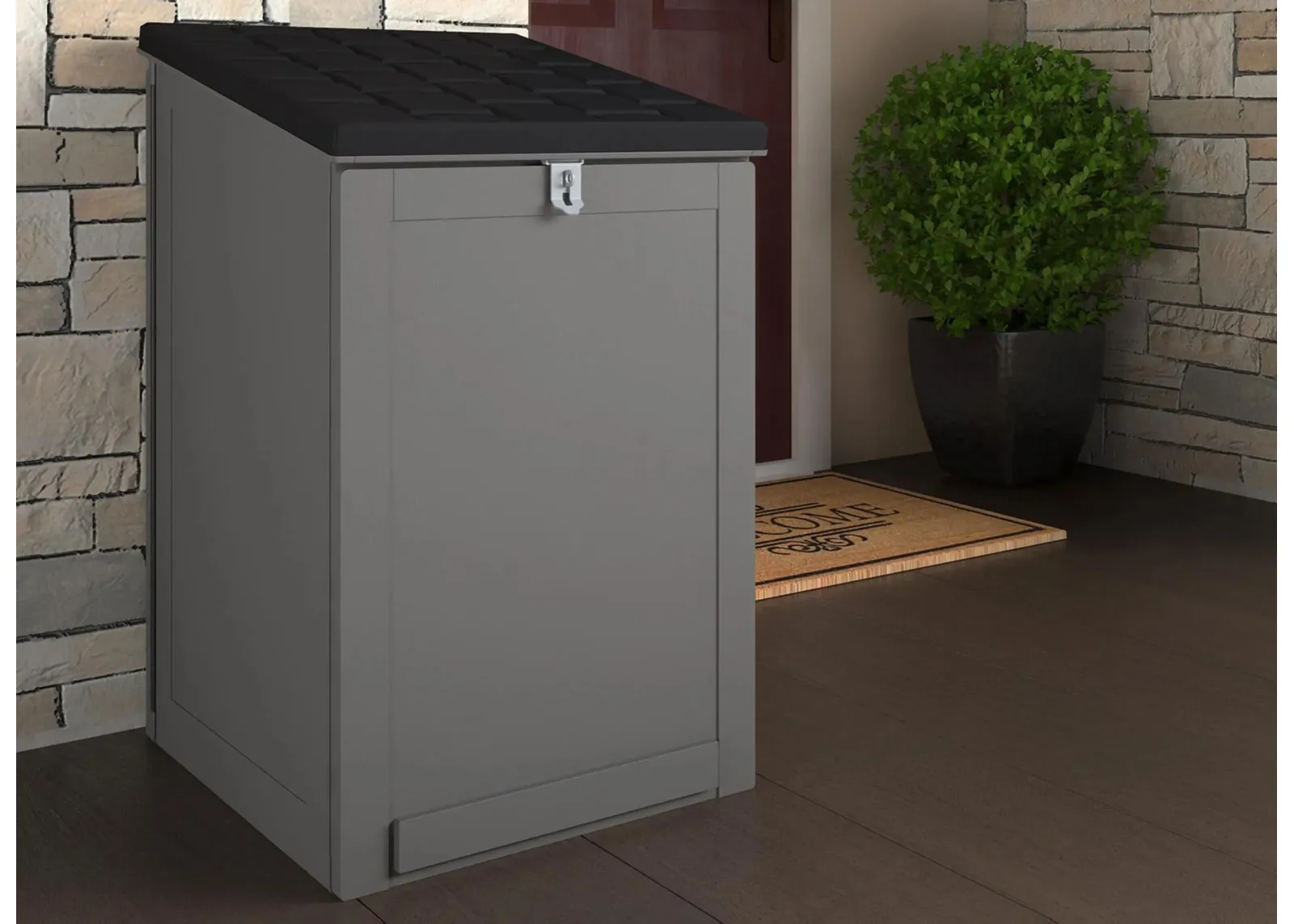 COSCO Outdoor Living Lockable Package Delivery and Storage Box in Black / Gray by DOREL HOME FURNISHINGS