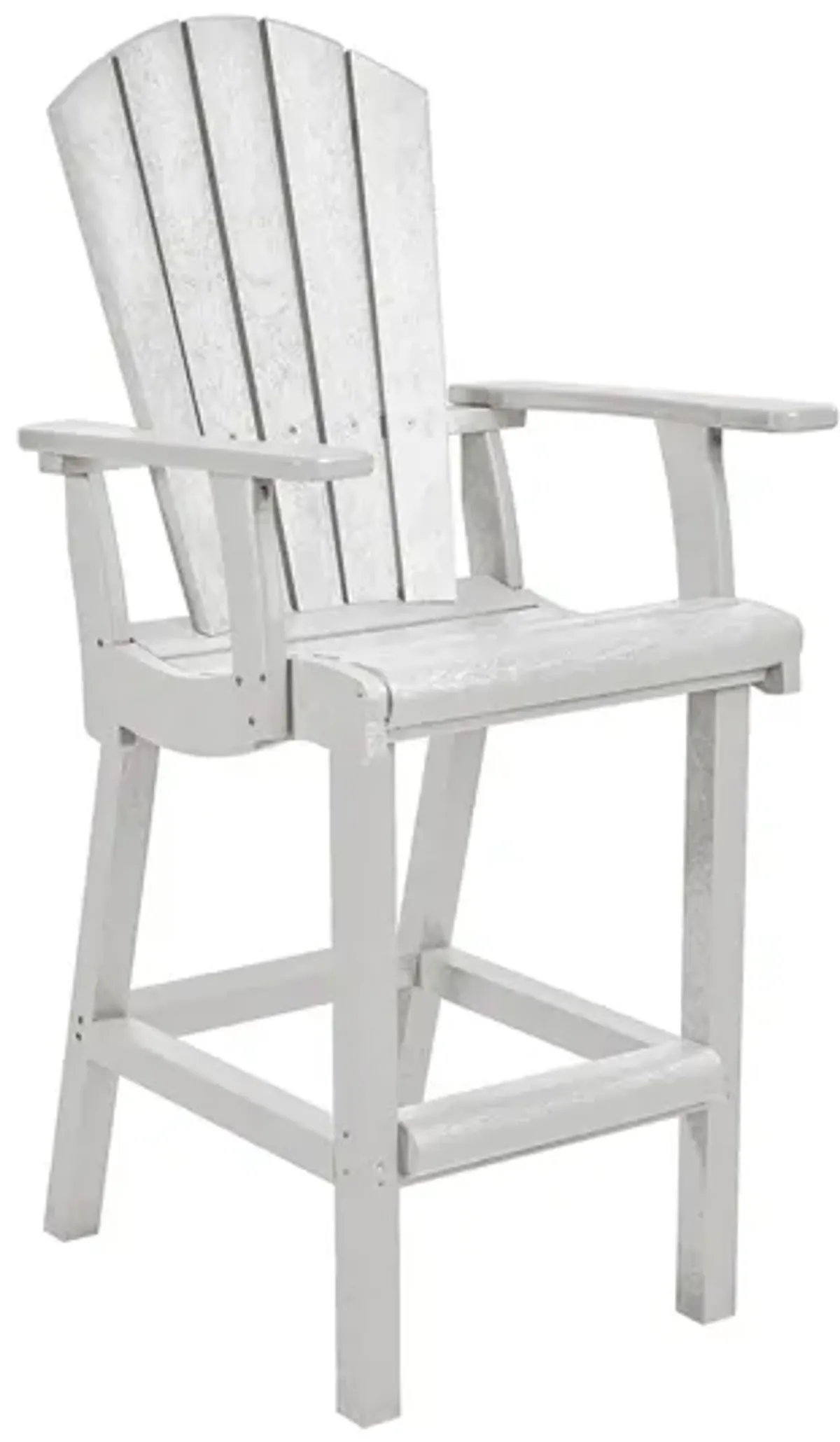 Generation Recycled Outdoor Classic Bar Height Arm Chair in White by C.R. Plastic Products