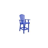 Generation Recycled Outdoor Classic Bar Height Arm Chair in Blue by C.R. Plastic Products